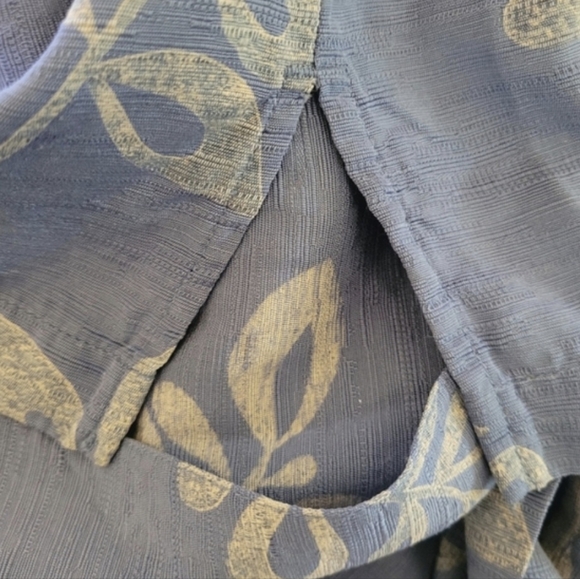 Mens Weekenders Blue Floral Silk Blend Button Down Short Sleeve Shirt US Size XL - Picture 11 of 11
